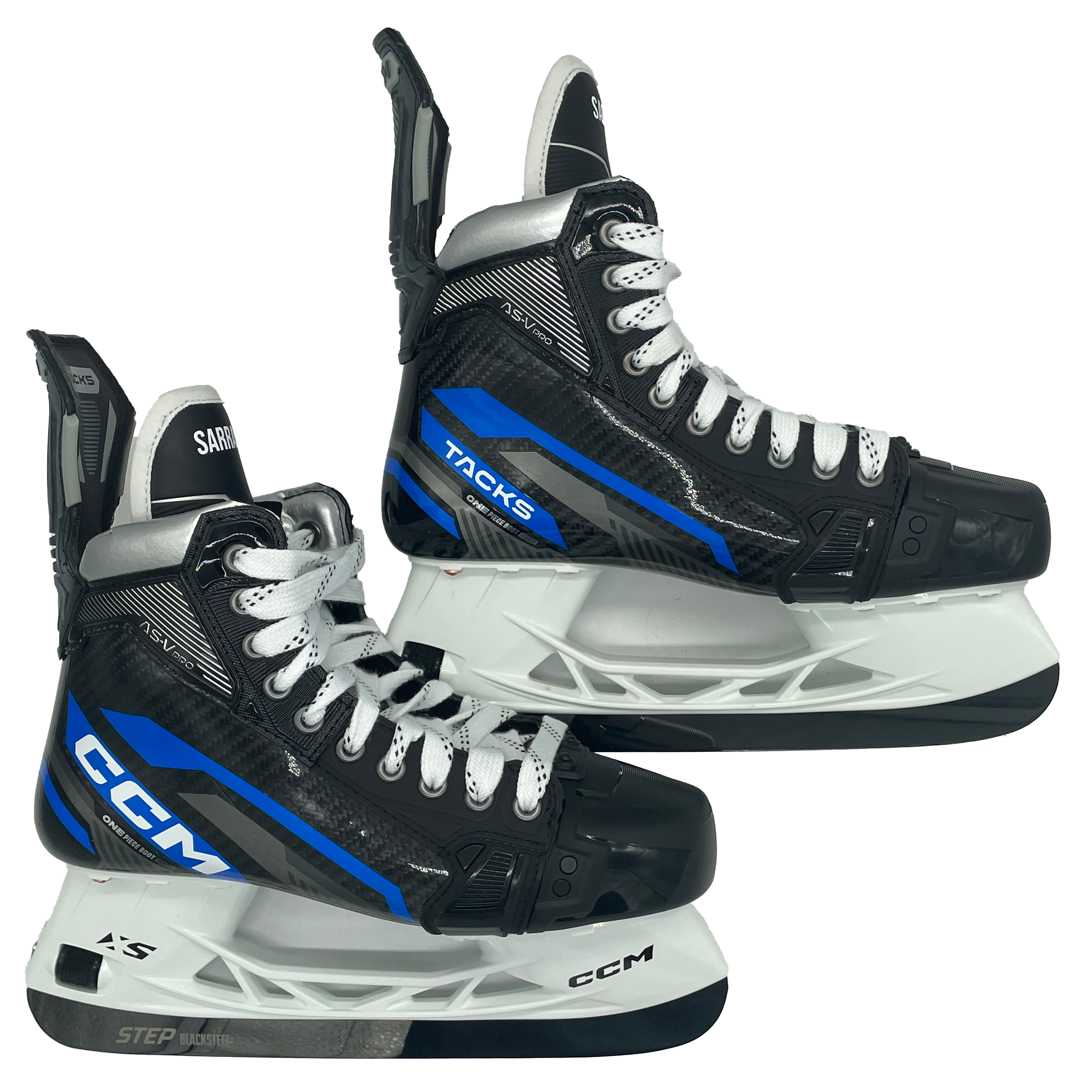 Patins de hockey CCM Tacks AS-V Pro - Taille 8.5R (noir/bleu)